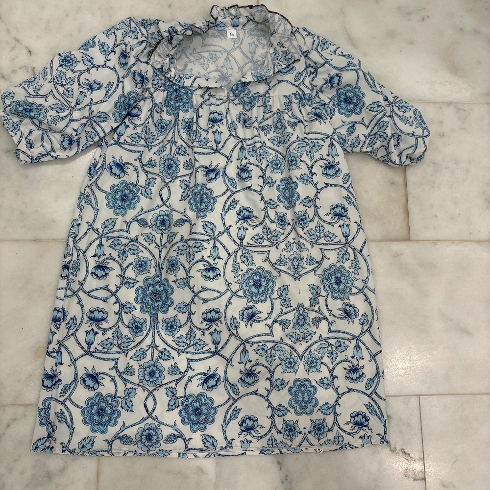 Blue floral dress